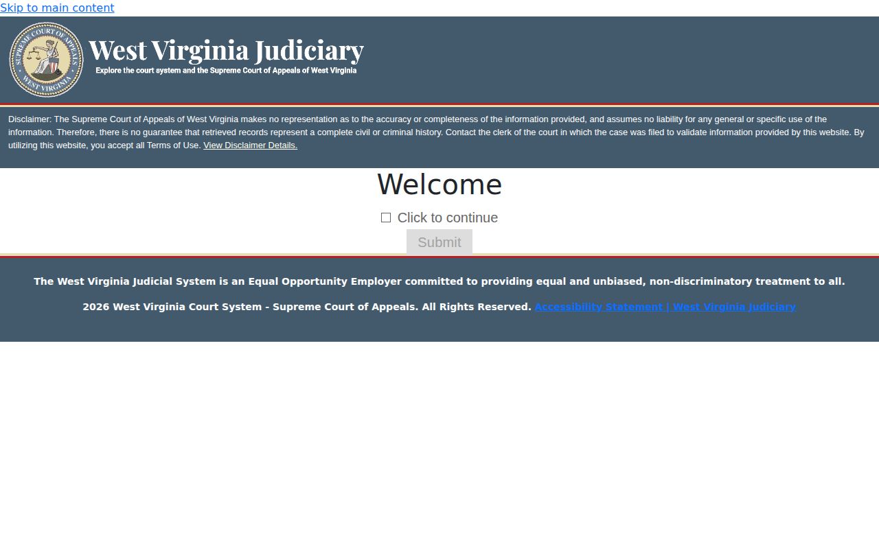 Pendleton County warrant-related Magistrate Record Search entry screen
